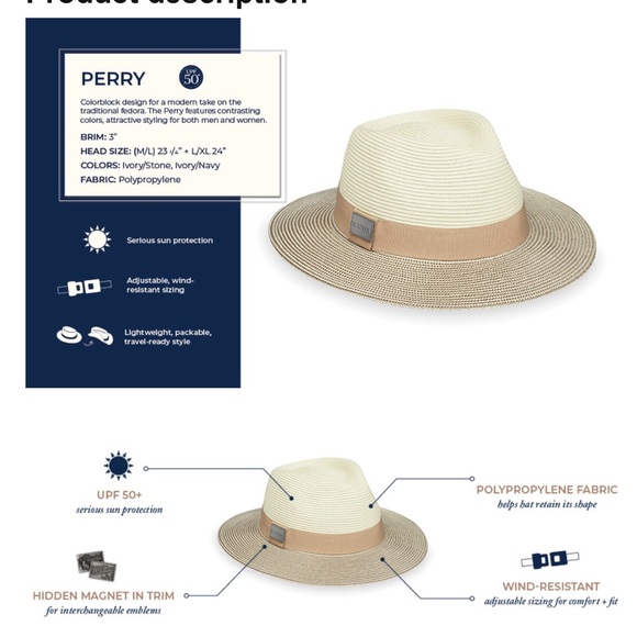 by Wallaroo Perry Fedora – UPF 50+, UNISEXLightweight, Adjustable, Packable. - Picture 8 of 8